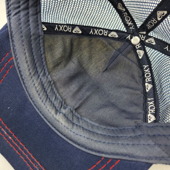 Roxy Patriotic American Stars Stripes Red White Blue Trucker Hat Mesh Snapback - Picture 13 of 13